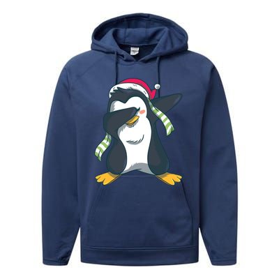 Dabbing Penguin (Matching Group Options!) Funny Christmas Gift Performance Fleece Hoodie