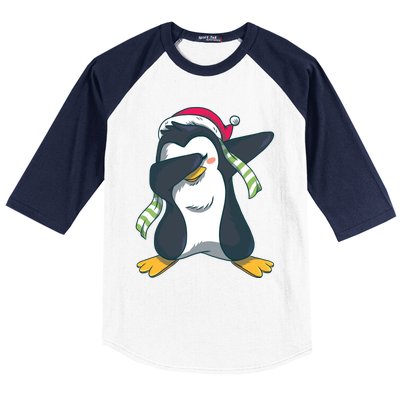 Dabbing Penguin (Matching Group Options!) Funny Christmas Gift Baseball Sleeve Shirt