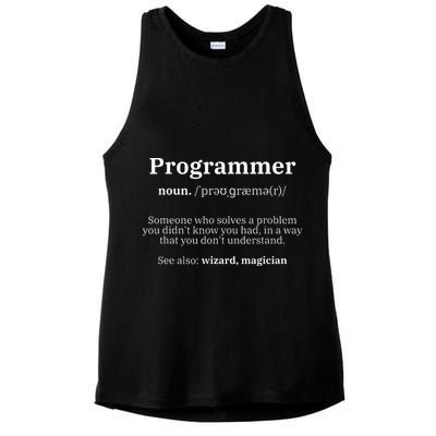 Definition Programmer Meaning Computer Science & Coding Ladies PosiCharge Tri-Blend Wicking Tank