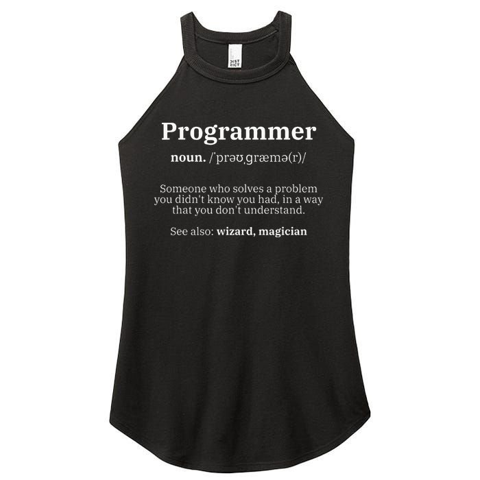 Definition Programmer Meaning Computer Science & Coding Women's Perfect Tri Rocker Tank