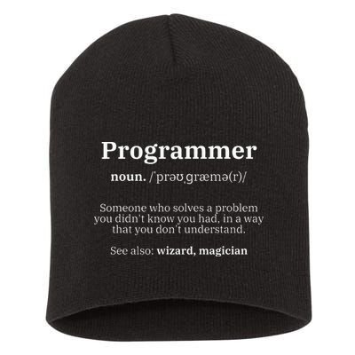 Definition Programmer Meaning Computer Science & Coding Short Acrylic Beanie