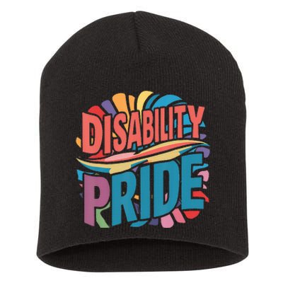 Disability Pride Month Awareness Proud Disabled Short Acrylic Beanie