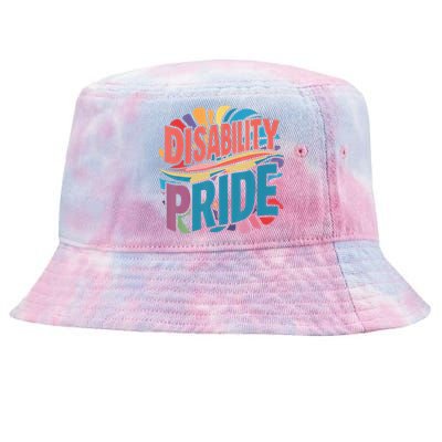 Disability Pride Month Awareness Proud Disabled Tie-Dyed Bucket Hat