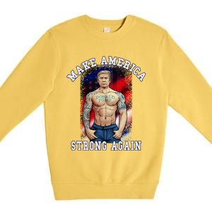 Donald Pump Make America Strong Again US Premium Crewneck Sweatshirt