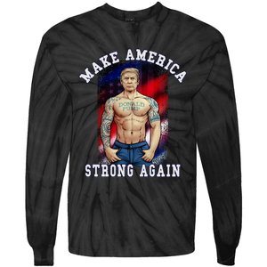 Donald Pump Make America Strong Again US Tie-Dye Long Sleeve Shirt