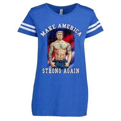 Donald Pump Make America Strong Again US Enza Ladies Jersey Football T-Shirt