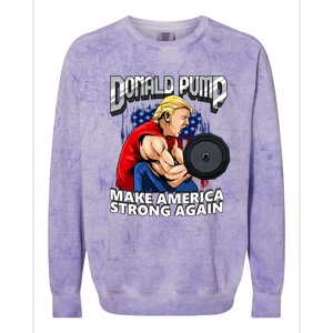 Donald Pump Make America Strong Again US Colorblast Crewneck Sweatshirt