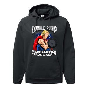 Donald Pump Make America Strong Again US Performance Fleece Hoodie