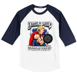 Donald Pump Make America Strong Again US Baseball Sleeve Shirt