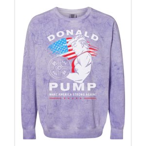 Donald Pump Make America Strong Again US Colorblast Crewneck Sweatshirt