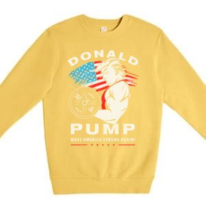 Donald Pump Make America Strong Again US Premium Crewneck Sweatshirt