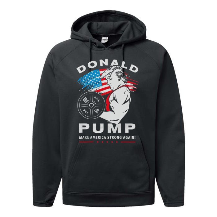 Donald Pump Make America Strong Again US Performance Fleece Hoodie