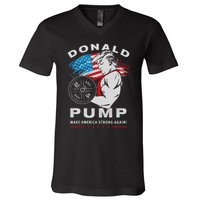 Donald Pump Make America Strong Again US V-Neck T-Shirt