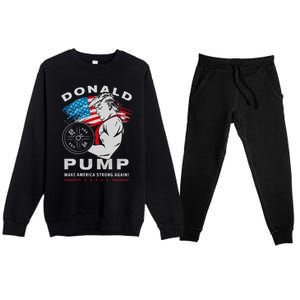 Donald Pump Make America Strong Again US Premium Crewneck Sweatsuit Set