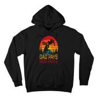 Dad Pays Mom Prays Dirt Bike Retro Motocross Tall Hoodie