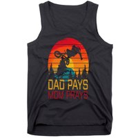 Dad Pays Mom Prays Dirt Bike Retro Motocross Tank Top