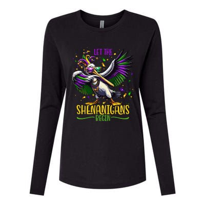 Dabbing Pelikan Mardi Gras Costume Let The Shenanigans Begin Womens Cotton Relaxed Long Sleeve T-Shirt