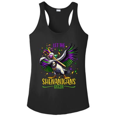 Dabbing Pelikan Mardi Gras Costume Let The Shenanigans Begin Ladies PosiCharge Competitor Racerback Tank