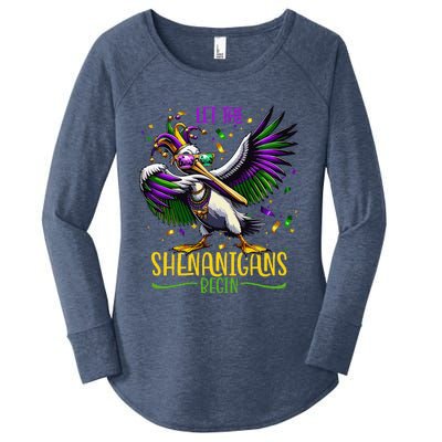 Dabbing Pelikan Mardi Gras Costume Let The Shenanigans Begin Women's Perfect Tri Tunic Long Sleeve Shirt