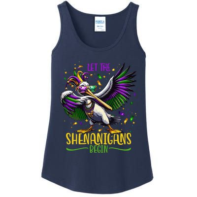 Dabbing Pelikan Mardi Gras Costume Let The Shenanigans Begin Ladies Essential Tank