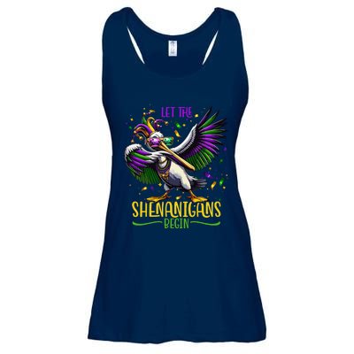 Dabbing Pelikan Mardi Gras Costume Let The Shenanigans Begin Ladies Essential Flowy Tank