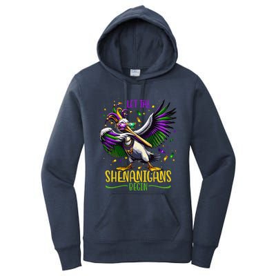 Dabbing Pelikan Mardi Gras Costume Let The Shenanigans Begin Women's Pullover Hoodie