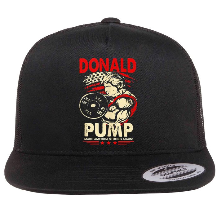 Donald Pump Make America Strong Again Tank Top Classic Flat Bill Trucker Hat