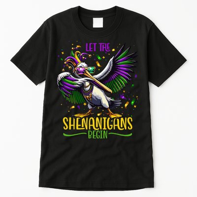 Dabbing Pelikan Mardi Gras Costume Let The Shenanigans Begin Tall T-Shirt