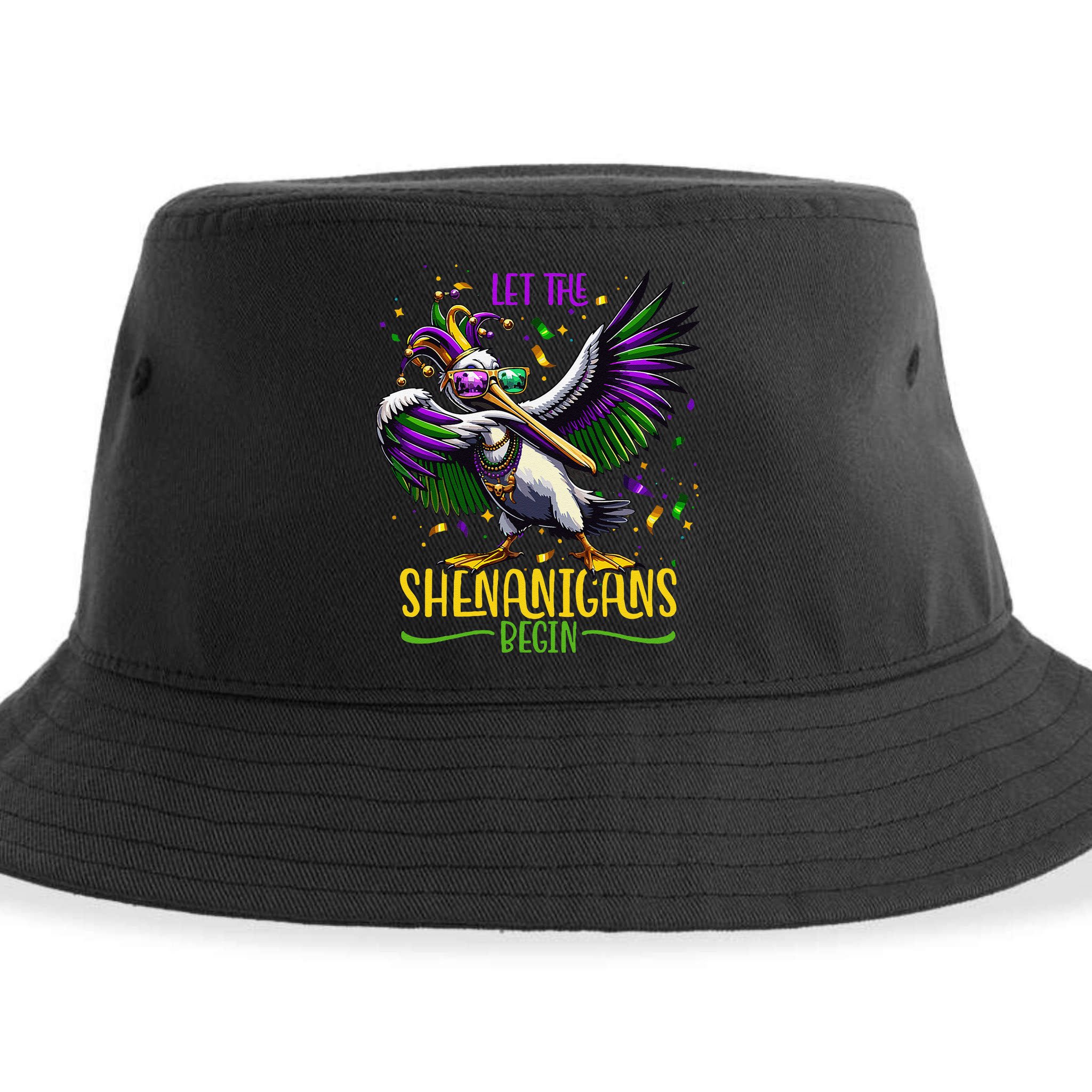 Dabbing Pelikan Mardi Gras Costume Let The Shenanigans Begin Sustainable Bucket Hat