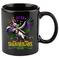 Dabbing Pelikan Mardi Gras Costume Let The Shenanigans Begin 11oz C Handle Ceramic Mug