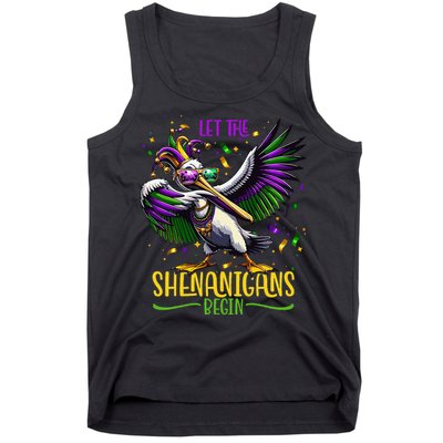 Dabbing Pelikan Mardi Gras Costume Let The Shenanigans Begin Tank Top