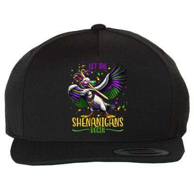 Dabbing Pelikan Mardi Gras Costume Let The Shenanigans Begin Wool Snapback Cap