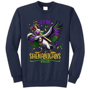 Dabbing Pelikan Mardi Gras Costume Let The Shenanigans Begin Sweatshirt