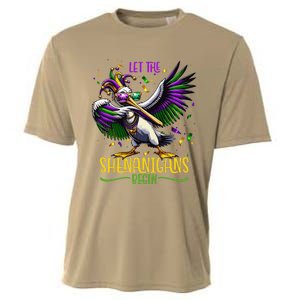 Dabbing Pelikan Mardi Gras Costume Let The Shenanigans Begin Cooling Performance Crew T-Shirt