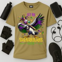 Dabbing Pelikan Mardi Gras Costume Let The Shenanigans Begin Cooling Performance Crew T-Shirt