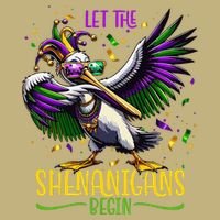 Dabbing Pelikan Mardi Gras Costume Let The Shenanigans Begin Cooling Performance Crew T-Shirt