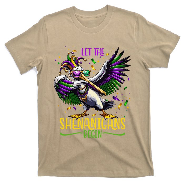 Dabbing Pelikan Mardi Gras Costume Let The Shenanigans Begin T-Shirt