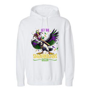 Dabbing Pelikan Mardi Gras Costume Let The Shenanigans Begin Garment-Dyed Fleece Hoodie