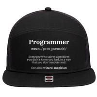 Definition Programmer Meaning Computer Science Coding 7 Panel Mesh Trucker Snapback Hat
