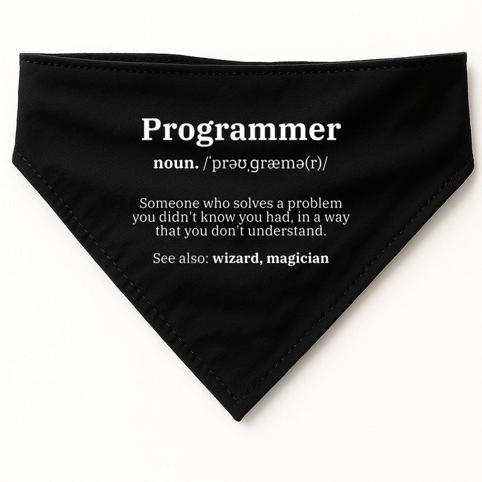 Definition Programmer Meaning Computer Science Coding USA-Made Doggie Bandana