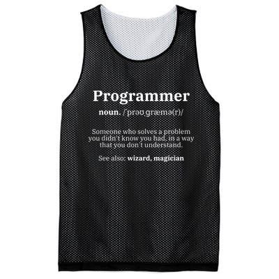 Definition Programmer Meaning Computer Science Coding Mesh Reversible Basketball Jersey Tank