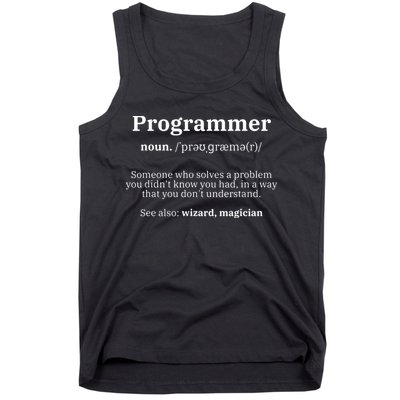 Definition Programmer Meaning Computer Science Coding Tank Top