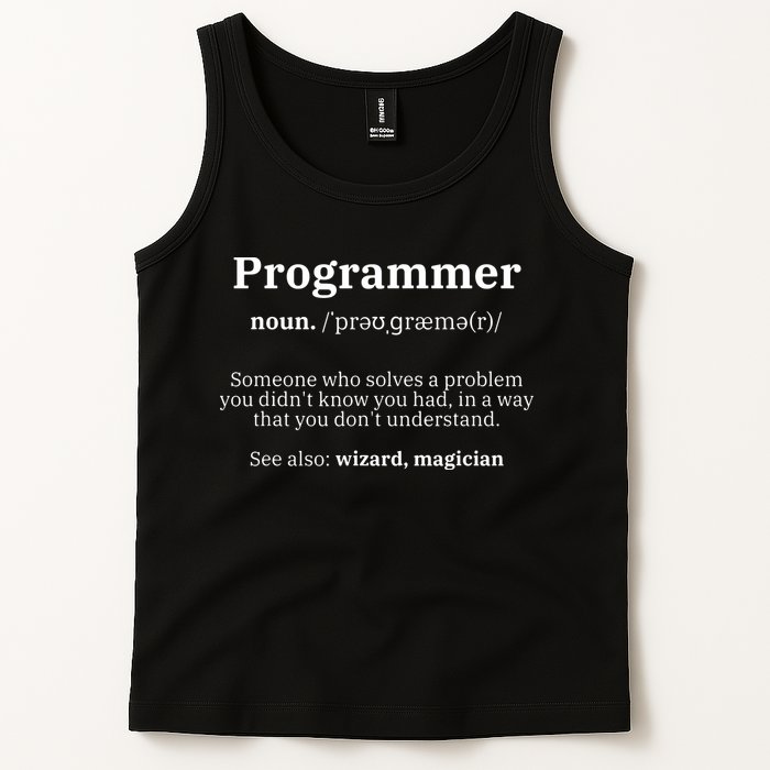 Definition Programmer Meaning Computer Science Coding Tank Top