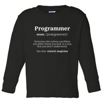 Definition Programmer Meaning Computer Science Coding Toddler Long Sleeve Shirt