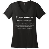 Definition Programmer Meaning Computer Science Coding Women's V-Neck T-Shirt
