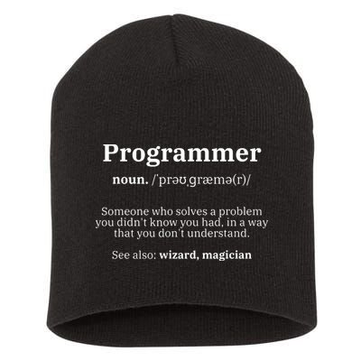 Definition Programmer Meaning Computer Science Coding Short Acrylic Beanie