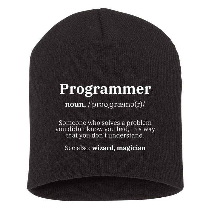 Definition Programmer Meaning Computer Science Coding Short Acrylic Beanie