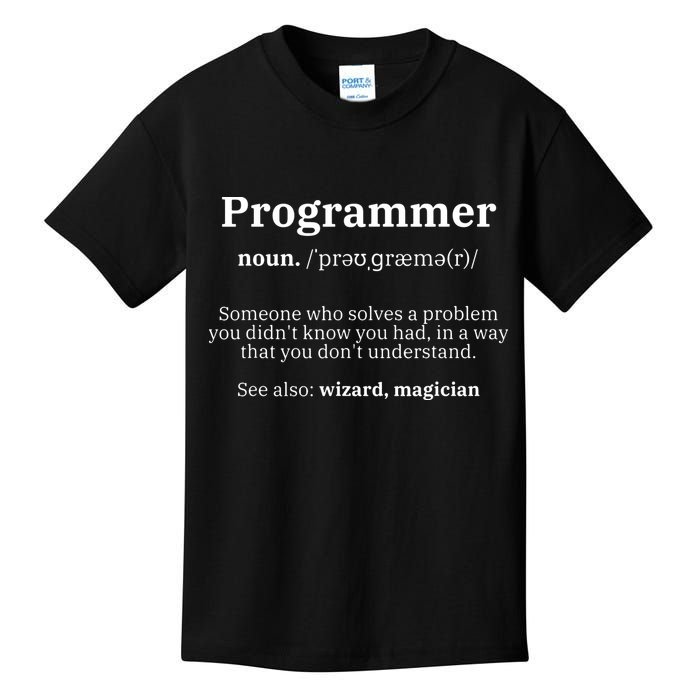 Definition Programmer Meaning Computer Science Coding Kids T-Shirt