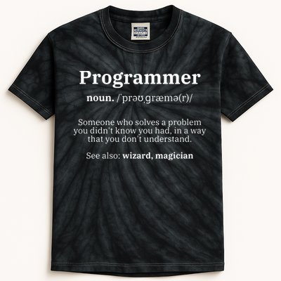 Definition Programmer Meaning Computer Science Coding Kids Tie-Dye T-Shirt