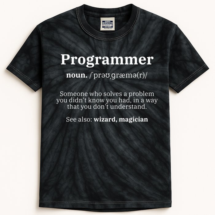 Definition Programmer Meaning Computer Science Coding Kids Tie-Dye T-Shirt